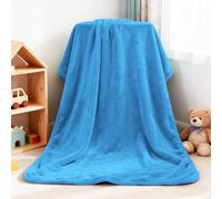 GOUTUI Fleece Blanket Throw 130 x 160 cm Fit All Season Fleece Throw Blanket for Sofa Cozy/Plush/Lightweight for Sofa Couch Single Size, Blue