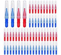 GOUWEIBA 100 Pcs Interdental Brushes, Soft Toothpicks Tooth Flossing Head, Oral Dental Hygiene Brush Dental Hygiene Flosser Tooth Cleaning Tools for Braces Oral Cleaning (Blue+red)