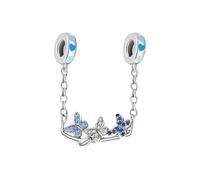 GOUWO Butterfly Safety Chain 925 Silver Charms for Bracelets and Necklaces Fit Pandora Bracelets Birthday Halloween Mother's Day Valentine's Day Gifts for Women Mother Daughter Yourself