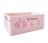 GOUYORQU My Melody Cute Storage Box, Kawaii Mini Organizer for Girls, Foldable Baskets, Office Desk Bathroom Vanity Room Decor, Gift for Girls Women Kid