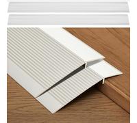 GOUZIBHD 2 Pcs Carpet to Tile Transition Edging Trim,Aluminum Floor Transition Strip,Overlap Edge Reducer,Door Threshold Ramp for Joining Floor Gaps,Threshold,Tiles(Color:Silver)