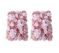 GOUZIBHD 23.6 x 15.7 Inch Artificial Floral Wall Background Mesh Backing Mat Artificial Flower Wall Panel for Wedding Party Home Decor,Flower Wall Backdrop,2PCS