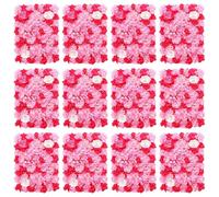 GOUZIBHD 23.6 x 15.7 Inch Artificial Flower Wall Panel 3D Flower Wall Backdrop for Anniversary Graduation Party Decoration,Silk Hydrangea Rose Floral Panel,12PCS(Color:Rose Pink)