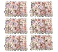 GOUZIBHD 24 X 16 Inch Faux Flower Wall Background, Floral Wall Panel Artificial Flower Wall Panel, Fake Silk Rose Mat, for Wedding Party Birthday Room Home Decor(Color:Champagne)