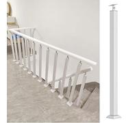 GOUZIBHD 270° Adjustable Metal Railing Stair Post,Square Stair Railing Kits,Balusters for Staircase Interior,Stair Baluster Post for Deck,Balcony,Stair,White(Size:85cm/33.5in)