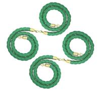 GOUZIBHD 4 Pack Obstacle Queue Line Divider,Twisted Queue Rope,Stanchion Rope with Snap Hooks,Crowd Control Rope for Posts Stands Queue Divider Banquets Parties Hotel(Size:8ft/245cm,Color:Glod Hook)