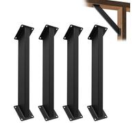 GOUZIBHD 4 Pcs Black Metal Pergola Kit for Wooden Structures,Heavy Duty Corner Brace Support 45 Degree Angle Support Brackets for DIY Pergola Gazebos Patios Gardens