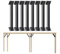 GOUZIBHD 45 Degree Angle Support Bracket, Black Roof Riser Beam Bracket,Heavy Duty Connector Brace Bracket Pergola Kit-Wooden Structures Support for Garden Pavilion(Size:8PCS)