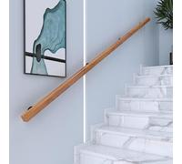 GOUZIBHD 50cm-120cm,Wooden Stair Handrail,Safety Grab Bar Rod Complete Kit,Non-Slip Sturdy Stair Railing,Wall Mount Banister for Home Garden Corridor Lofts Decking(Size:80cm/2.6ft)