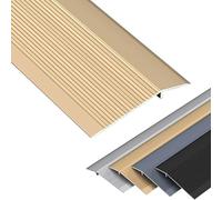 GOUZIBHD Aluminum Door Threshold Ramp, Extra Wide Floor Transition Threshold Strip, Flat Divider Strip for Kitchen/Bathroom/Laminate Vinyl, Fluted Saddle Threshold(Size:90cm/35 in,Color:A)