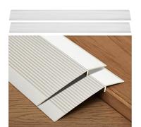 GOUZIBHD Aluminum Floor Transition Strip, Threshold Ramps for Doorway, 36in Door Threshold Reducer, Doorway Edge Trim, Extra Wide Fluted Saddle Threshold 2PCS(Color:Silver)