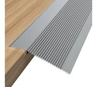 GOUZIBHD Aluminum Transition Strips for Doorway - for Threshold Height Less Than 1.6in,36" Flooring Transitions Edge Trim,Floor Transition Strip,Fluted Saddle Threshold(Color:Grey)