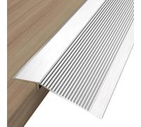 GOUZIBHD Aluminum Transition Strips for Doorway - for Threshold Height Less Than 1.6in,36" Flooring Transitions Edge Trim,Floor Transition Strip,Fluted Saddle Threshold(Color:Silver)