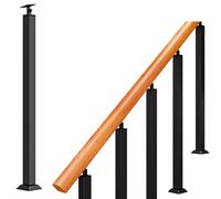 GOUZIBHD Black Metal Railing Spindles, 270°Adjustable Brackets Staircase Handrail, Stair Handrail for Family Villas Porch Balcony Banister, 1 Pack Stair Balusters Post(Size:90cm)