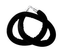 GOUZIBHD Black Velvet Stanchion Rope,Crowd Control Rope,Velvet Hanging Rope for Ball Crown Top Style Barriers Post,Queue Barrier Rope with Silver Polished Snap Hooks(Size:3.3ft/100cm)