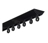 GOUZIBHD Ceiling Track for Curtains,Curtain Track Ceiling Mount,Room Divider Curtain Rod,Ceiling Curtain Track Set,Aluminum Tracks Rod,Curtain Rail Silencer Strips(Size:3M,Color:Black)