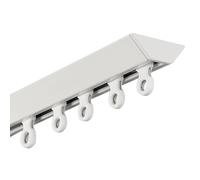 GOUZIBHD Ceiling Track for Curtains,Curtain Track Ceiling Mount,Room Divider Curtain Rod,Ceiling Curtain Track Set,Aluminum Tracks Rod,Curtain Rail Silencer Strips(Size:2.4M,Color:White)