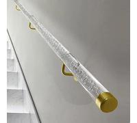 GOUZIBHD Clear Acrylic Hand Rail for Stairs,Non-Slip Support Railing with Golden Brackets,Wall Mount Stair Railing,1.64ft-4.6ft,Stair Handrail for Indoor,for Elderly,Kids(Size:2.62ft/80cm)