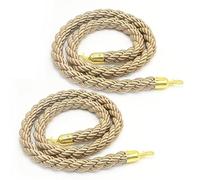 GOUZIBHD Crowd Control Rope,2 Pack Hanging Vip Rope,Queue Barrier Rope with Glod Snap Hooks,Stanchion Rope Ffor Engagement Hotel Banquets Parties(Size:3.3ft/100cm)