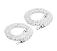 GOUZIBHD Crowd Control Rope with Silver Hooks,Queue Barrier Rope,Twisted Queue Rope,Hanging VIP Rope for Engagement Hotel Banquets Parties Venues Decoration(Size:6ft/185cm,Color:2 Pcs)