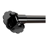 GOUZIBHD Curtain Rod Bathroom, Angled Wall Closet Rod, Adjustable Curtain Rail, Non-slip Drapery Rod, 180°Swivel Stainless Support Holder Shower Rod, Decor Ceiling Track(Size:55-75cm,Color:Black)
