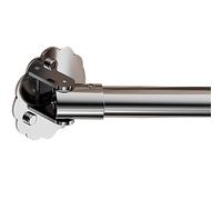 GOUZIBHD Curtain Rod Bathroom, Angled Wall Closet Rod, Adjustable Curtain Rail, Non-slip Drapery Rod, 180°Swivel Stainless Support Holder Shower Rod, Decor Ceiling Track(Size:130-210cm,Color:Silver)