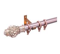 GOUZIBHD Curtain Roman Rod, Aluminum Single Curtain Rod, Track Bracket Hook Punching Drapery Rod, Wall Mounted Heavy Curtain Rail, for Bedroom Living Room Kitchen Curtain Rod(Size:220cm,Color:Pink)