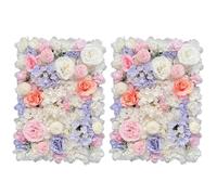 GOUZIBHD Decorative Faux Floral Panel,23.6 x 15.7 Inch Artificial Flower Wall Panel 3D Flower Wall Backdrop Silk Rose Wall for Party Decorations Wedding Wall Decor(Color:2 Pcs)