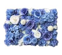 GOUZIBHD Decorative Hydrangea Flower Panels Wall 3D Rose Wall Mat for Wedding Party Home Decor,Artificial Flower Wall Panel Faux Flower Wall Background(Color:Dark Blue)