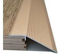 GOUZIBHD Door Threshold Ramp, Flooring Transition, Fluted Saddle Threshold, Aluminum Doorway Edge Trim, Carpet Tile Overlap Edge Reducer, Floor Transition Strip(Color:Gold)