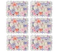 GOUZIBHD Fake Flower Backdrop, Artificial Floral Wall Panel 6PCS 3D Flower Wall Panel, for Wedding Party Photography Home Decor, 24x16in Faux Flower Background