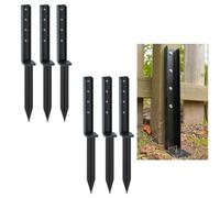GOUZIBHD Fence Post Repair Stake with Screws,One-Piece Steel Anchor Stakes Thickened Fence Post Repair Kit,81 cm Mailbox Post Anchor for Leaning Broken Wooden Fence Posts(Size:6pcs)
