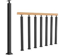 GOUZIBHD Floor Mount Baluster Post, Black Square Stair Railing Spindles Column, with 270° Adjustable Railing Spindles, Railing Pillar for Balconies Outdoor Decor 1PCS(Size:100cm)