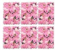GOUZIBHD Flower Wall Mat,Silk Hydrangea Rose Floral Panel,Artificial Flower Wall Panel Backdrop,Silk Rose Wall for Home Party Wedding Photo Backgdrop Decor(Color:6 Pcs)