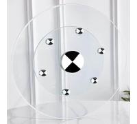 GOUZIBHD Glass Lazy Susan Turntable Dining Table with Swivel Assist System Silent Smooth Spin, 360° Rotating Tray Serving Plate, Rotating Tray for Family Banquets(Size:80cm/32in)