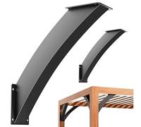 GOUZIBHD Heavy Duty Arc 45 Degree Angle Bracket, Wood Pergola Bracket Kit, Pergola Accessories, for Decks Porches Log Cabins Wood Post and Beam Angle Support Brackets(Size:2 Pack)
