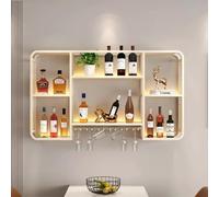GOUZIBHD Industrial Wall Mounted Wine Rack,Wine Glass Rack,Bar Unit Floating Shelves,Wall Mounted Wine Display Rack for Home Kitchen Bar Display Decoration(Size:80x20x70cm)