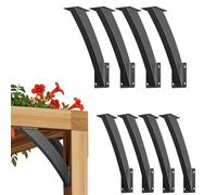 GOUZIBHD Metal Arc 45 Degree Angle Support Bracket, Pergola Kit for Wood Beam Corner Support Gazebos Deck, Heavy Duty Corner Brace Support, Black Roof Riser Brackets