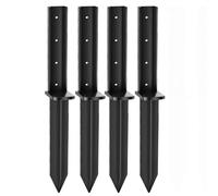 GOUZIBHD One-Piece Fence Post Repair Kit - Quick Fix Leaning Broken 4x4 & 6x6 Wood Posts,Heavy Duty Steel Fence Post Anchor Ground Spike No Dig Repair Stakes(Size:4-Pack)