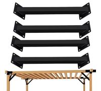 GOUZIBHD Pergola Kit Heavy Duty Connector Brace Bracket Kit,45 Degree Corner Brace,Wooden Structures Support,45 Degree Angle Support Bracket for Gazebos,Cabins and Patios(Size:4 Pcs)