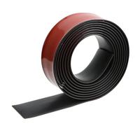 GOUZIBHD PVC Flat Divider Strip,Flexible Floor Transition Strip,Self Adhesive Door Threshold Ramp,Carpet to Tile Transition Edging Trim for Joining Floor Gaps(Size:3m,7.6cm,Color:Black)