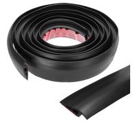 GOUZIBHD PVC Vinyl Carpet to Tile Transition Edging Trim,Flooring Transition,Self-adhesive Floor Transition Strip,Overlap Edge Reducer for Bridging Gaps in Flooring(Size:9m/29.5ft,Color:Black)