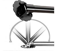 GOUZIBHD Shower Window Curtain Rod Bracket Can Drilling, Closet Rod Flange Adjustable for Angled Wall, 180°Swivel Corner Support Holder Shower Rod(Size:100-155cm(39"-61"),Color:Black)