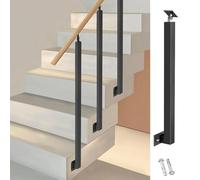 GOUZIBHD Side Mount Banister Column for Balconies Gardens Attics, Indoor Stair Railing Posts Balusters Spindles, 270° Adjustable Metal Railing Spindles with Flat Bracket Base(Size:105cm/41.3i)