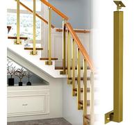 GOUZIBHD Side Mount Indoor Stair Railing Kits,270° Adjustable Square Baluster Posts,Metal Hand Railing Spindles,Banister Column for Stairway Deck Yard Entryway(Size:85cm/33.5in)