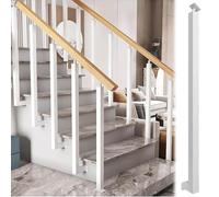 GOUZIBHD Side Mount Stair Balusters Post Kit,Square Metal Railing Spindles with Flat & Adjustable 270° Angle Bracket,Stair Railing Handrail for Deck/Balcony/Stair(Size:70cm/27.6in)