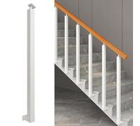 GOUZIBHD Side Mount Stair Railing Posts,Metal Hand Railing Spindles,270°Adjustable Baluster Column,Square Stair Baluster Post for Stairway Deck Yard Entryway(Size:95cm/37.4in)