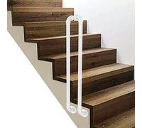 GOUZIBHD Side Mounted Hand Railing, U-Shaped Handrail, Galvanized Iron Stair Railing, Non-Slip Hand Rail for Villas Balconies Decorative Installation Kit White(Size:85cm)