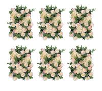 GOUZIBHD Silk Rose Flower Panels Flower Wall Panel Floral Backdrop, Artificial Flower Wall Panels 16 X 24 in Flower Wall Mat, for Wedding Party Nursery Home Decor(Size:6PCS)