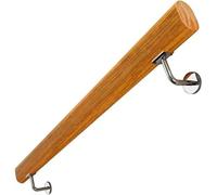 GOUZIBHD Solid Pine Stair Railing with Silver Brackets, Wall Mount Hand Railing, Wooden Stair Rails for Indoor Outdoor Corridor Decking Banister, Safety Staircase Railing(Size:140cm)